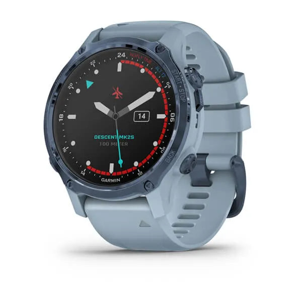 Garmin Descent Mk2S, Mineral Blue with Sea Foam Silicone Band - 010-02403-06 | MunroKennels.com