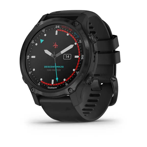 Garmin Descent Mk2S, Carbon Gray DLC with Black Silicone Band - 010-02403-03 | MunroKennels.com