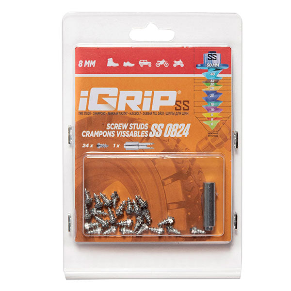 Igrip Shouldered Tire Studs 8MM 24Pk (SS-0824) | MunroPowersports.com