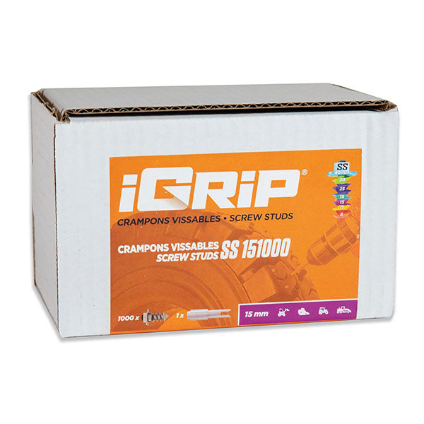 Igrip Shouldered Tire Studs 15MM 1000Pk - 02-01151 | MunroPowersports.com