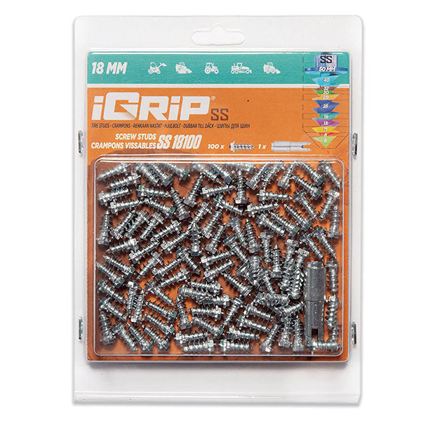 Igrip Shouldered Tire Studs 18MM 100Pk (SS-18100) | MunroPowersports.com