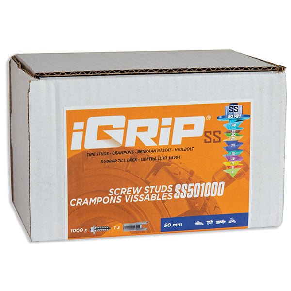 Igrip Shouldered Tire Studs 50MM 1000Pk (SS-501000) | MunroPowersports.com