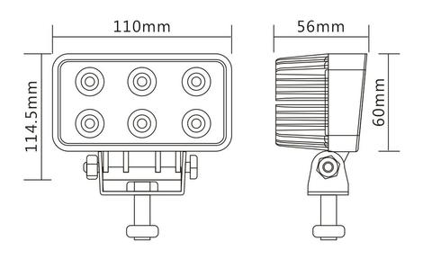 618S Rectangle Work LED Light