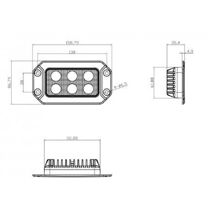 618S Flush Mount LED Flood Light 10-20165