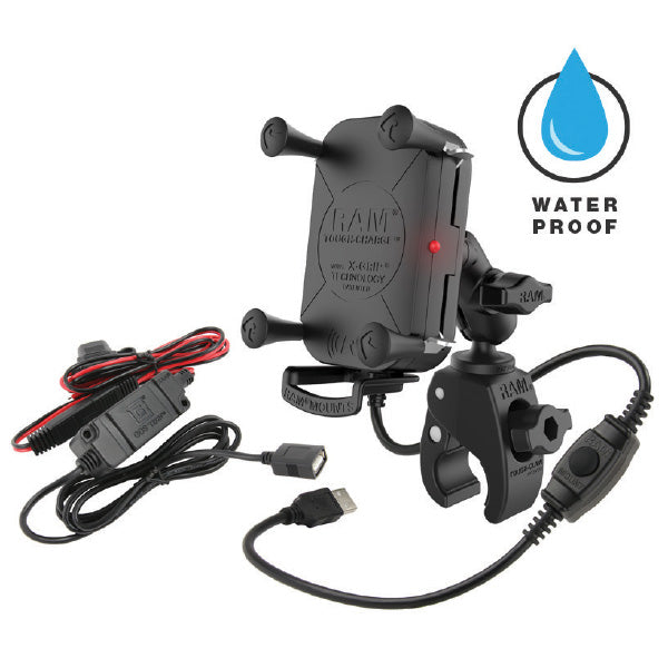 Ram Mounts Tough-Charge Wireless X-Grip (Ramb-400-A-Un12W-V7M) | MunroPowersports.com