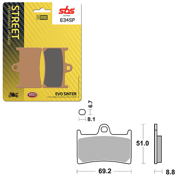 Sbs Sp Evo Sinter Front Brake Pad 6390634108 