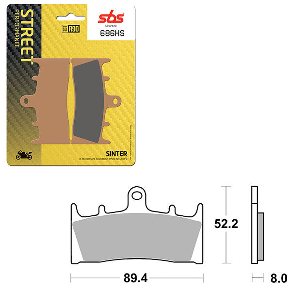 SBS PERFORMANCE HS SINTER FRONT BRAKE PAD (6250686108)