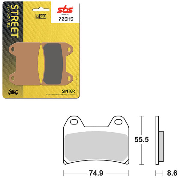 SBS PERFORMANCE HS SINTER FRONT BRAKE PAD (6250706108)