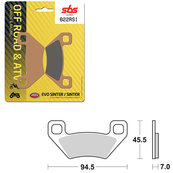 Sbs Atv/Utv Evo Sinter Brake Pad (6280822108) - 822RSI | MunroPowersports.com