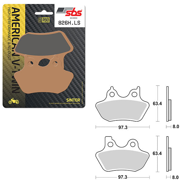 Sbs High Performance & No Dust Sinter Rear Brake Pad (6560826108) - 826H.LS | MunroPowersports.com