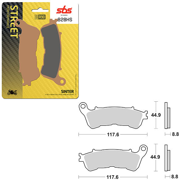 Sbs Performance Hs Sinter Front Brake Pad (6250828108) - 828HS | MunroPowersports.com