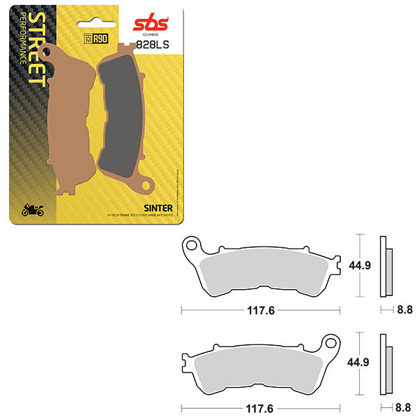 Sbs Performance Ls Sinter Rear Brake Pad (6260828108) - 828LS | MunroPowersports.com