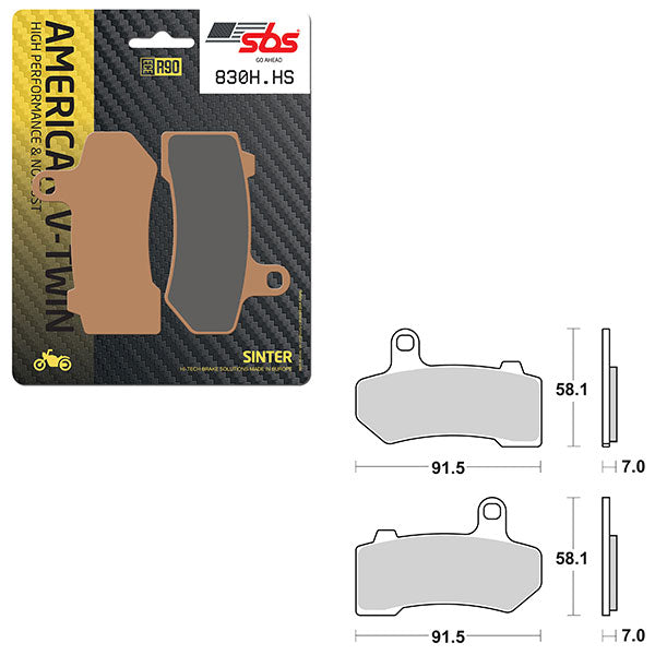 Sbs High Performance & No Dust Sinter Front Brake Pad (6550830108) - 830H.HS | MunroPowersports.com