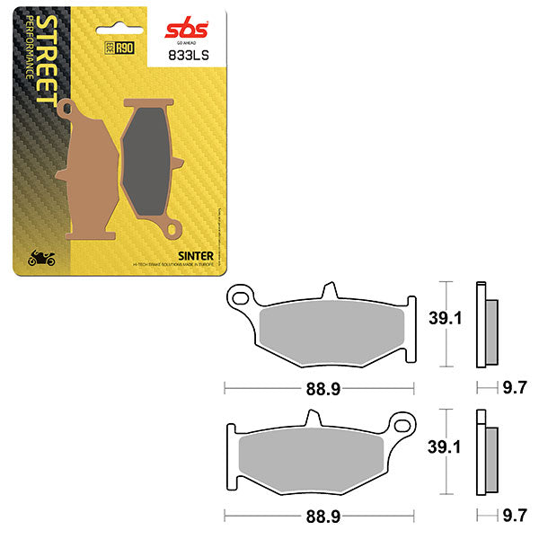 Sbs Performance Ls Sinter Rear Brake Pad (6260833108) - 833LS | MunroPowersports.com