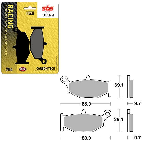 Sbs Road Racing & Trackdays Carbon Tech Rear Brake Pad (6210833108) - 833RQ | MunroPowersports.com