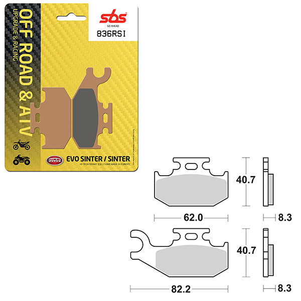 Sbs Atv/Utv Evo Sinter Brake Pad (6280836108) - 836RSI | MunroPowersports.com