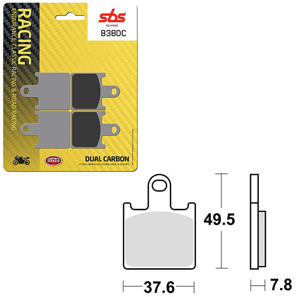 Sbs Dual Carbon Front For Race Use Only Brake Pad (6290838108) - 838DC | MunroPowersports.com
