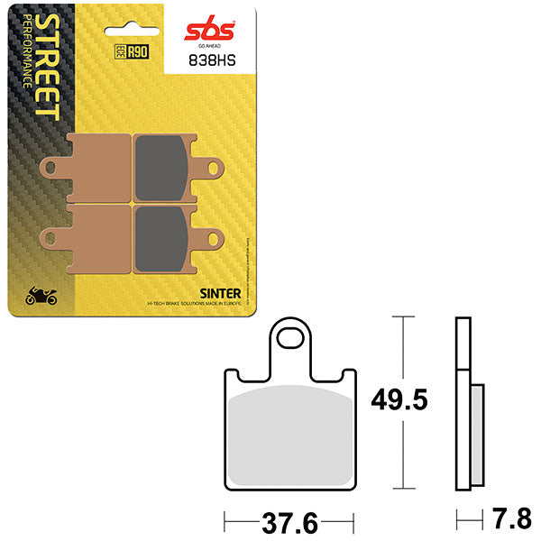 Sbs Performance Hs Sinter Front Brake Pad (6250838108) - 838HS | MunroPowersports.com