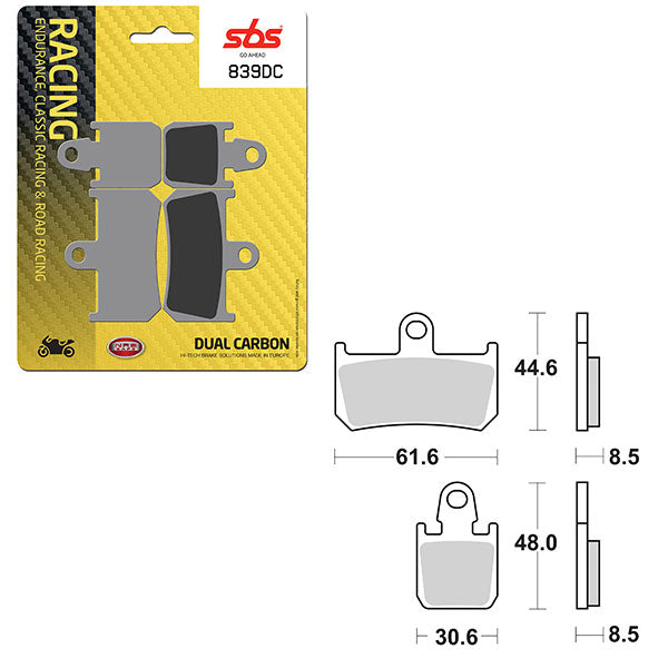 Sbs Dual Carbon Front For Race Use Only Brake Pad (6290839108) - 839DC | MunroPowersports.com