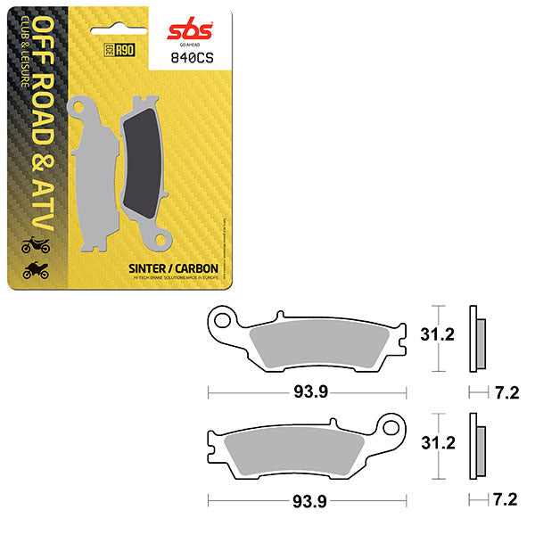 Sbs Club, Trails & Leisure Carbon Brake Pad (6330840108) - 840CS | MunroPowersports.com