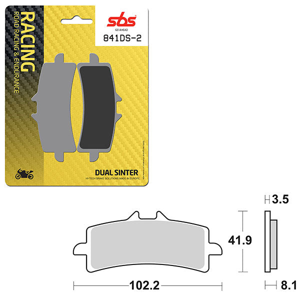 Sbs Ds-2 Dual Sinter Dynamic Racing Concept Rear Brake Pad (6410841108) - 841DS-2 | MunroPowersports.com