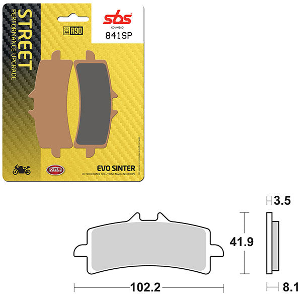 Sbs Sp Evo Sinter Front Brake Pad (6390841108) - 841SP | MunroPowersports.com