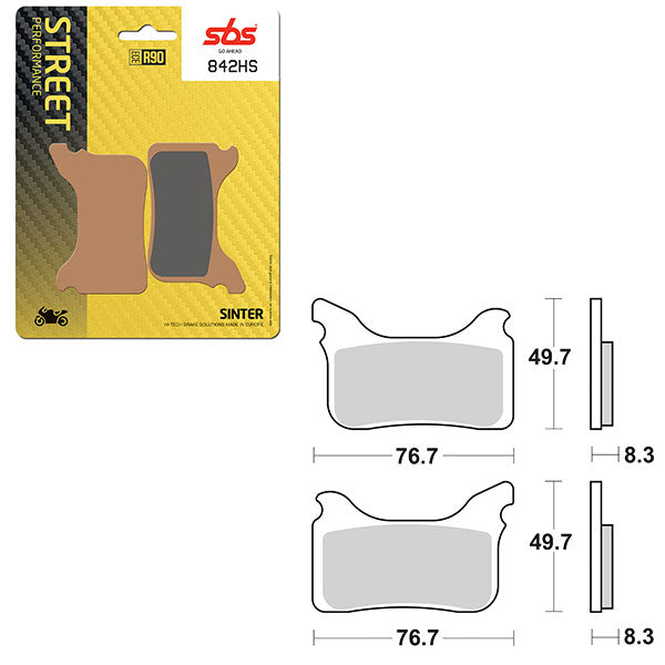 Sbs Performance Hs Sinter Front Brake Pad (6250842108) - 842HS | MunroPowersports.com