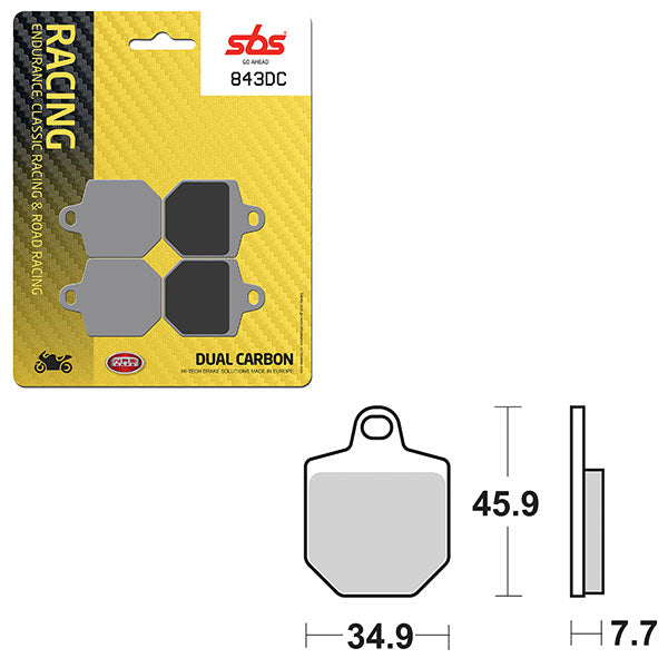 Sbs Dual Carbon Front For Race Use Only Brake Pad (6290843108) - 843DC | MunroPowersports.com