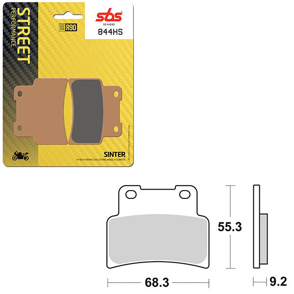Sbs Performance Hs Sinter Front Brake Pad (6250844108) - 844HS | MunroPowersports.com