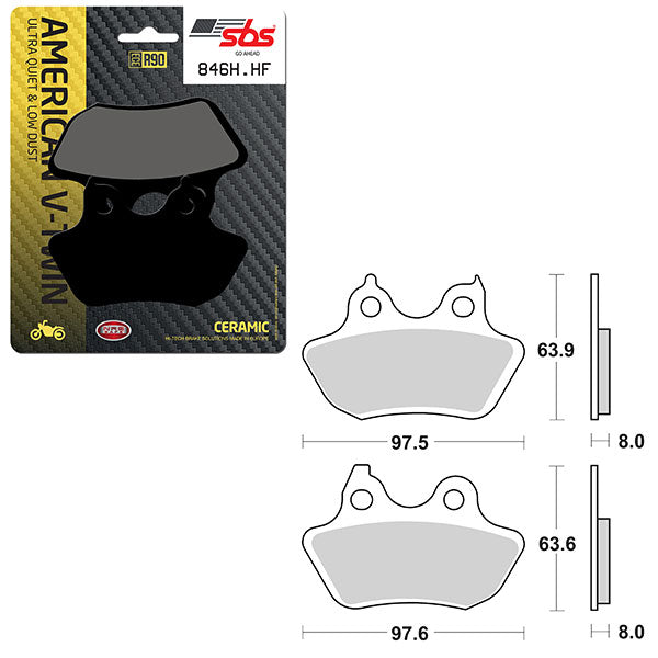 Sbs High Power & Noise Reduction Ceramic Front Brake Pad (6490846108) - 846H.HF | MunroPowersports.com
