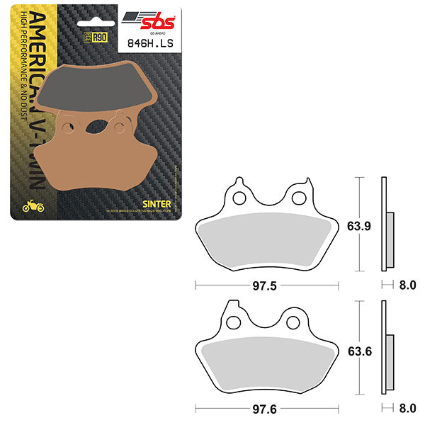 Sbs High Performance & No Dust Sinter Rear Brake Pad (6560846108) - 846H.LS | MunroPowersports.com