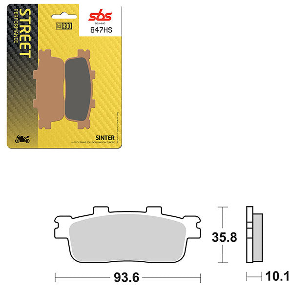 Sbs Performance Hs Sinter Front Brake Pad (6250847108) - 847HS | MunroPowersports.com
