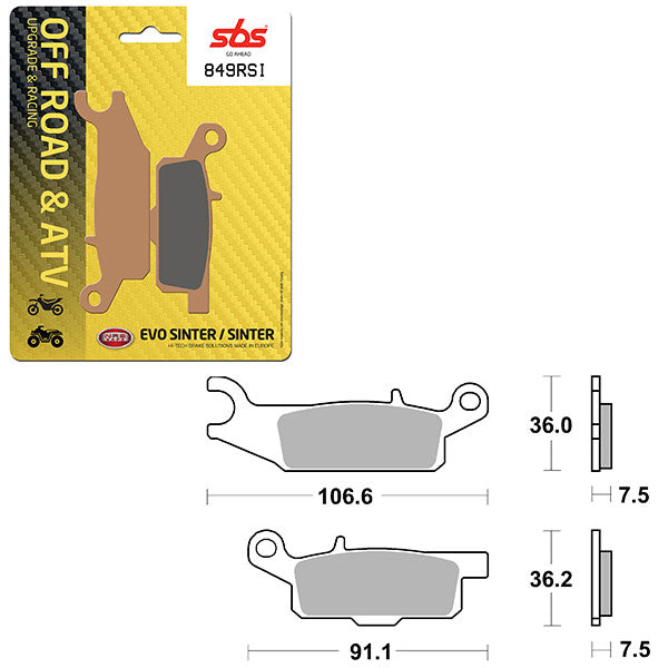 Sbs Atv/Utv Evo Sinter Brake Pad (6280849108) - 849RSI | MunroPowersports.com