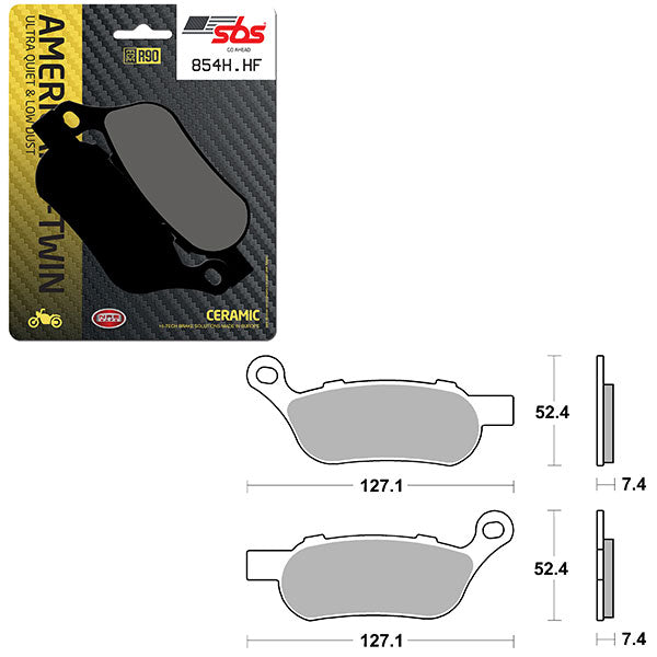 Sbs High Power & Noise Reduction Ceramic Front Brake Pad (6490854108) - 854H.HF | MunroPowersports.com
