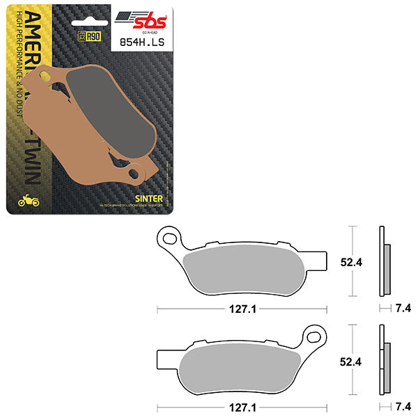 Sbs High Performance & No Dust Sinter Rear Brake Pad (6560854108) - 854H.LS | MunroPowersports.com