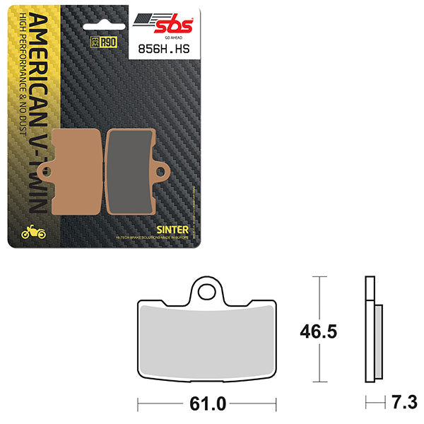 Sbs High Performance & No Dust Sinter Front Brake Pad (1655856) - 856H.HS | MunroPowersports.com