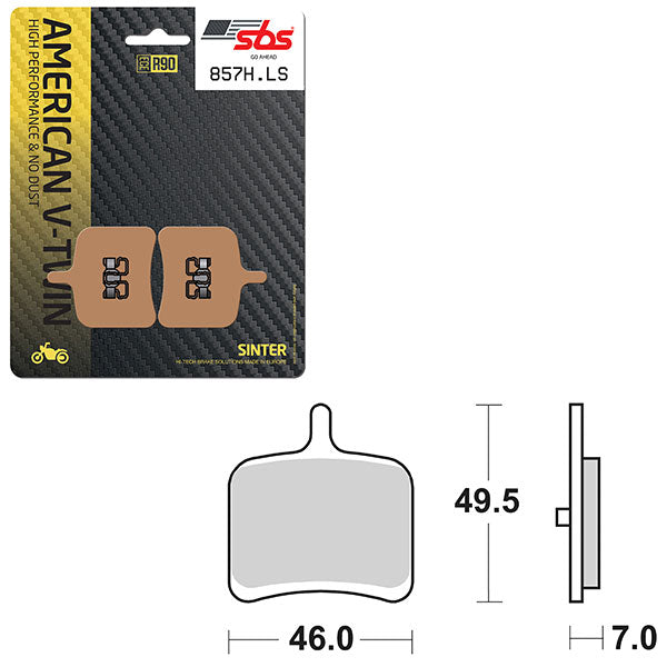 Sbs High Performance & No Dust Sinter Rear Brake Pad (1656857) - 857H.LS | MunroPowersports.com