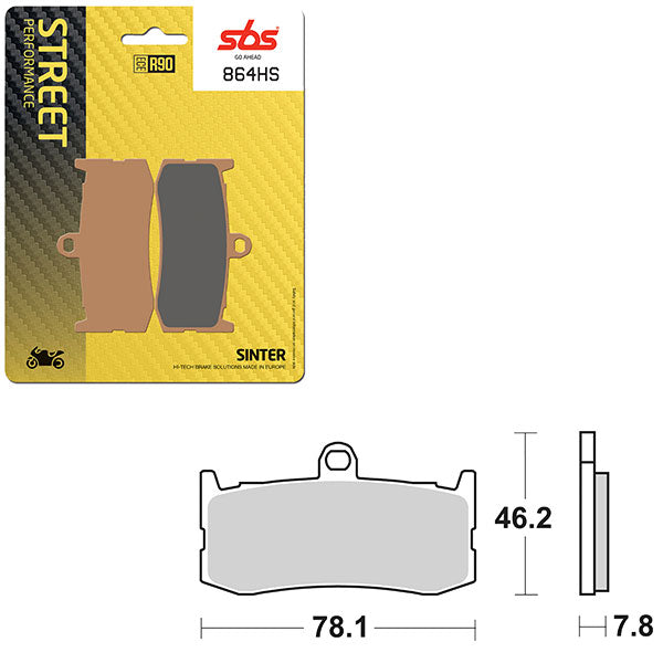 Sbs Performance Hs Sinter Front Brake Pad (6250864108) - 864HS | MunroPowersports.com