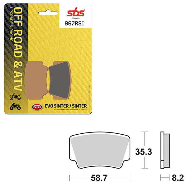 Sbs Atv/Utv Evo Sinter Brake Pad (6280867108) - 867RSI | MunroPowersports.com