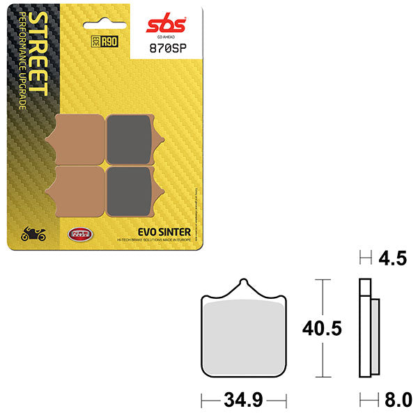 Sbs Sp Evo Sinter Front Brake Pad (6390870108) - 870SP | MunroPowersports.com