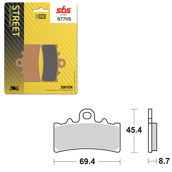 Sbs Performance Hs Sinter Front Brake Pad (6250877108) - 877HS | MunroPowersports.com