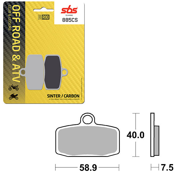 Sbs Club, Trails & Leisure Carbon Brake Pad (6330885108) - 885CS | MunroPowersports.com