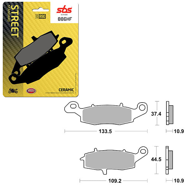 Sbs Atv/Utv Ceramic Brake Pad (6190886108) - 886HF | MunroPowersports.com