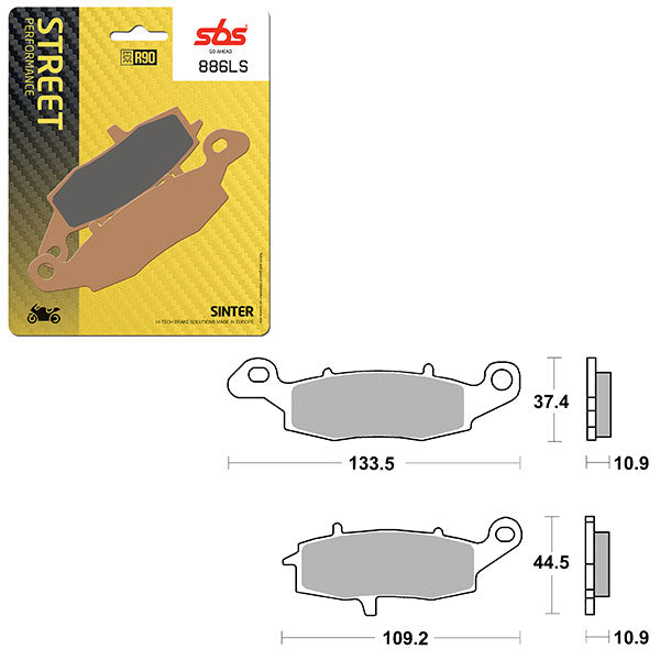 Sbs Performance Ls Sinter Rear Brake Pad (6260886108) - 886LS | MunroPowersports.com