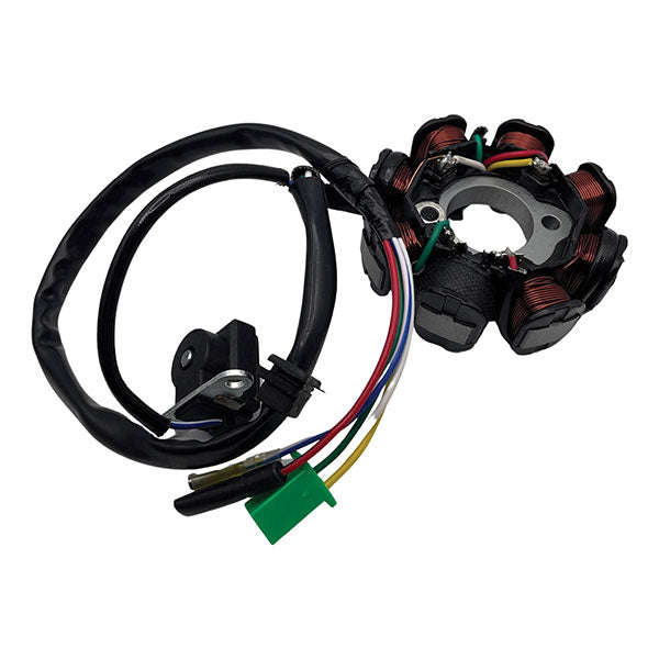 Mogo Parts Stator, 8-Coil (3+2 Wire); 4-Slot Male Connector (08-0206) - 89-00516 | MunroPowersports.com