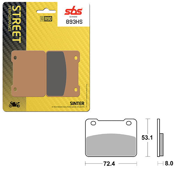 Sbs Performance Hs Sinter Front Brake Pad (6250893108) - 893HS | MunroPowersports.com