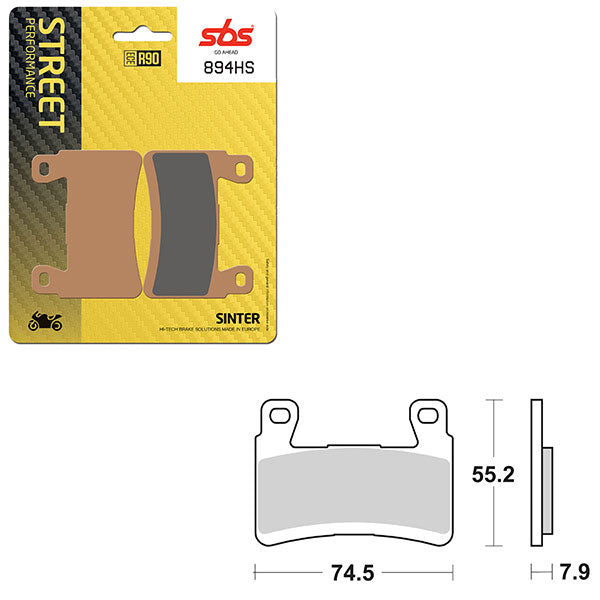 Sbs Performance Hs Sinter Front Brake Pad (6250894108) - 894HS | MunroPowersports.com