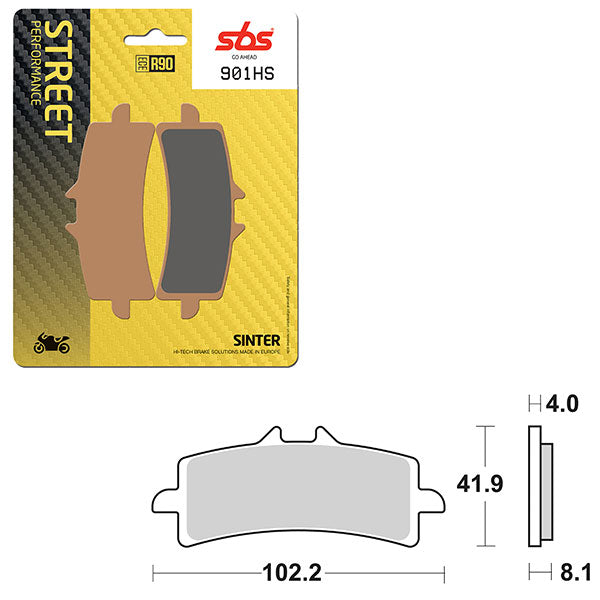 Sbs Performance Hs Sinter Front Brake Pad (6250901108) - 901HS | MunroPowersports.com