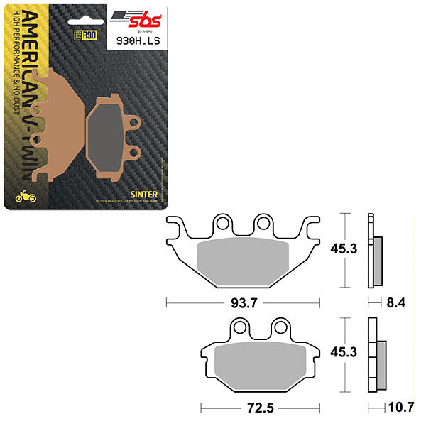 Sbs High Performance & No Dust Sinter Rear Brake Pad (6560930108) - 930H.LS | MunroPowersports.com