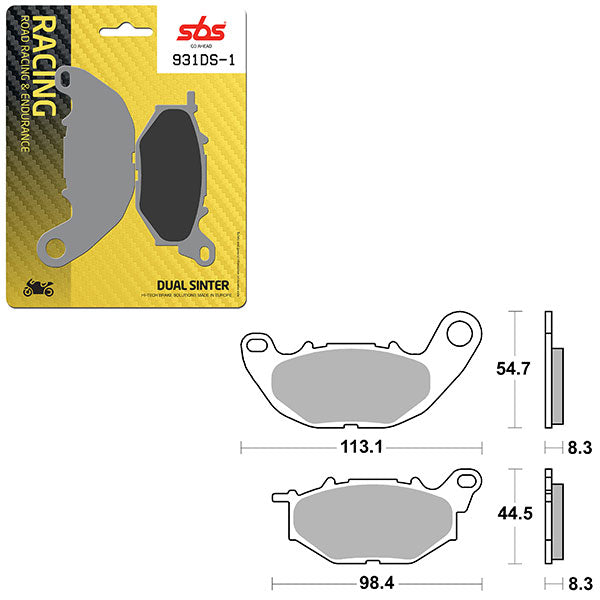 Sbs Ds-1 Dual Sinter Dynamic Racing Concept Front Brake Pad (6370931108) - 931DS-1 | MunroPowersports.com